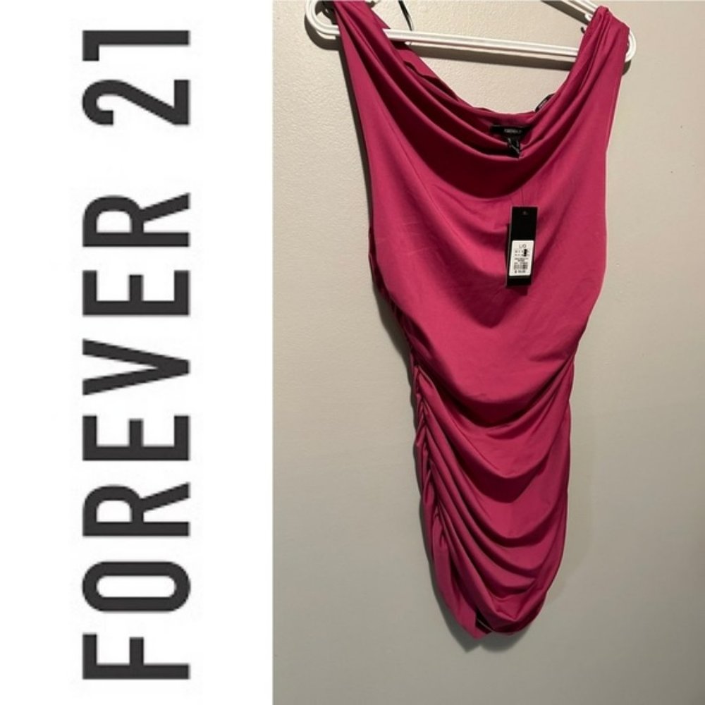 Forever 21 Cowl Neck Plum Color Dress With Tags Size L